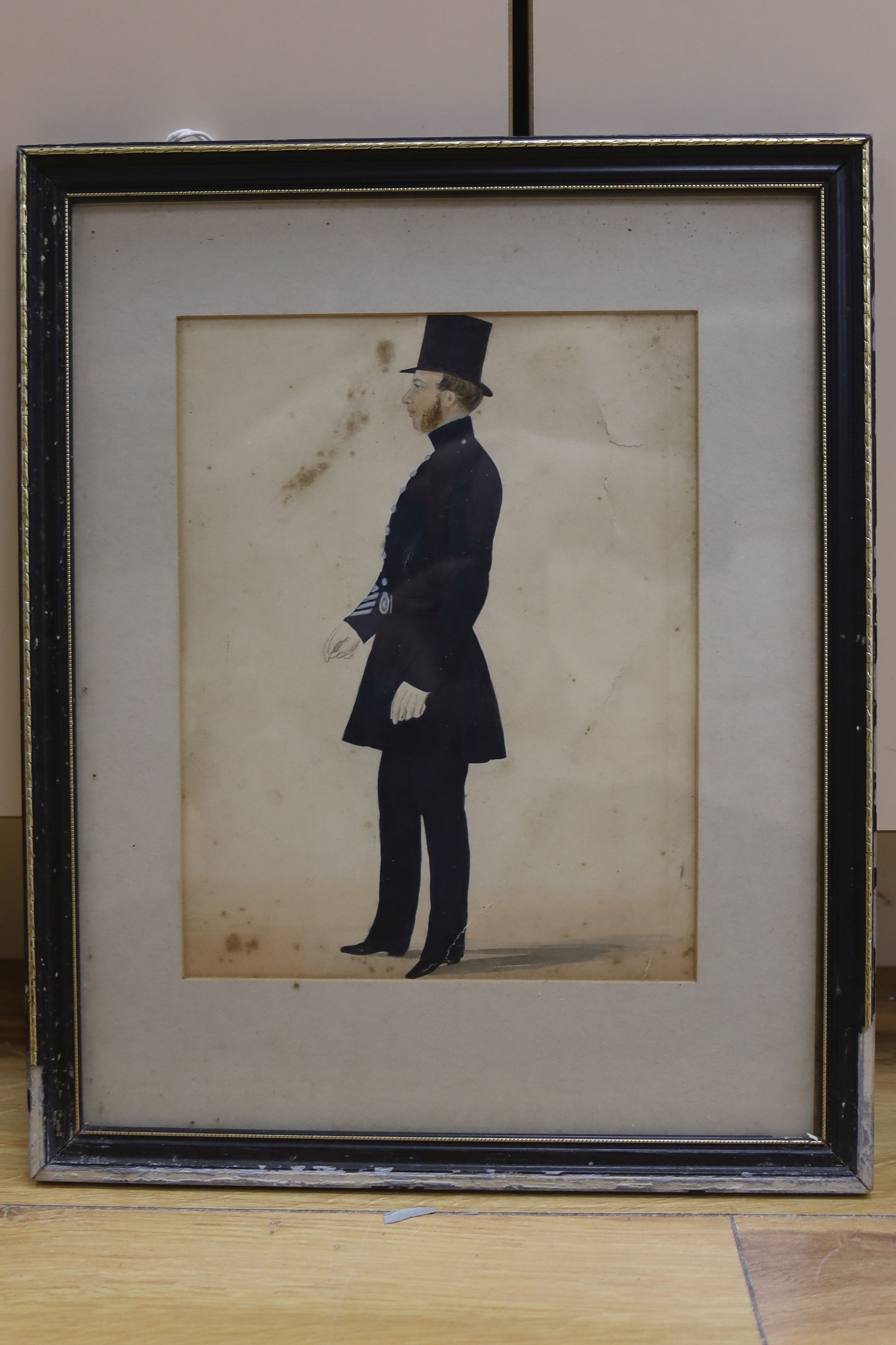 F. C. Cavell (19th C.), watercolour, Early portrait of a Metropolitan Policeman, inscribed and dated 1846 verso, 21 x 17cm